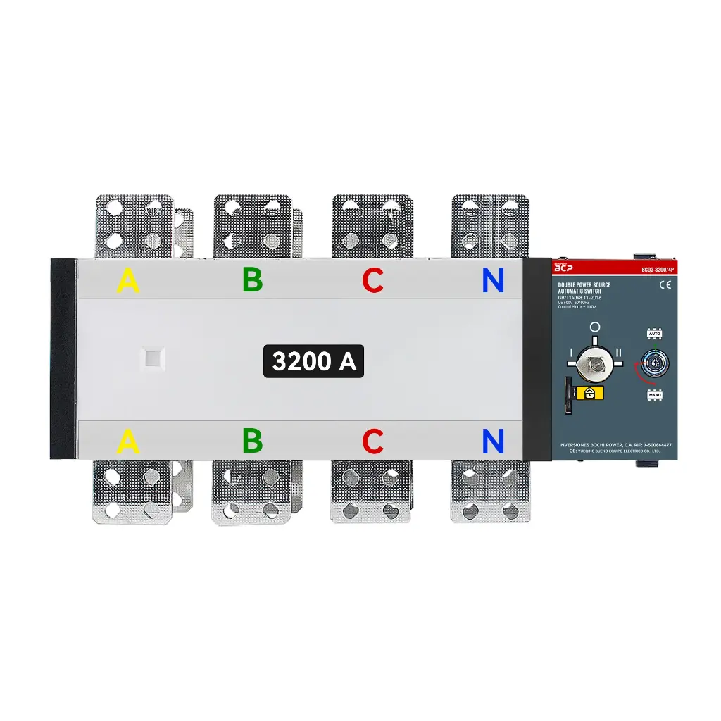 Commutateur de Conversion Automatique Bipolaire ATS BCQ3-3200/3200A 110V/4P