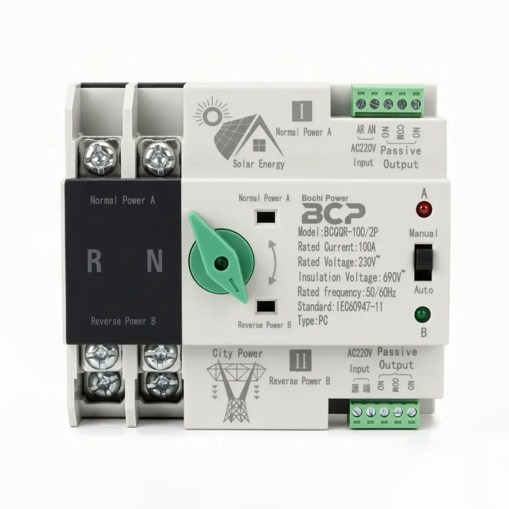 Interruptor de transferencia - BCP Interruptor de transferencia automática (ATS) BCQ3R-100 63A/2P