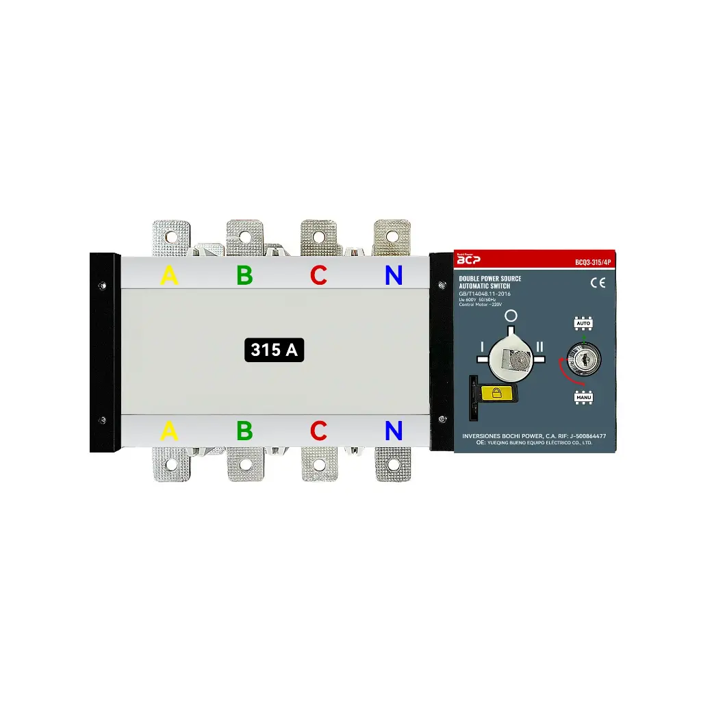 Автоматичний Перемикач Двох Джерел Живлення ATS BCQ3-400/315A 220V/4P