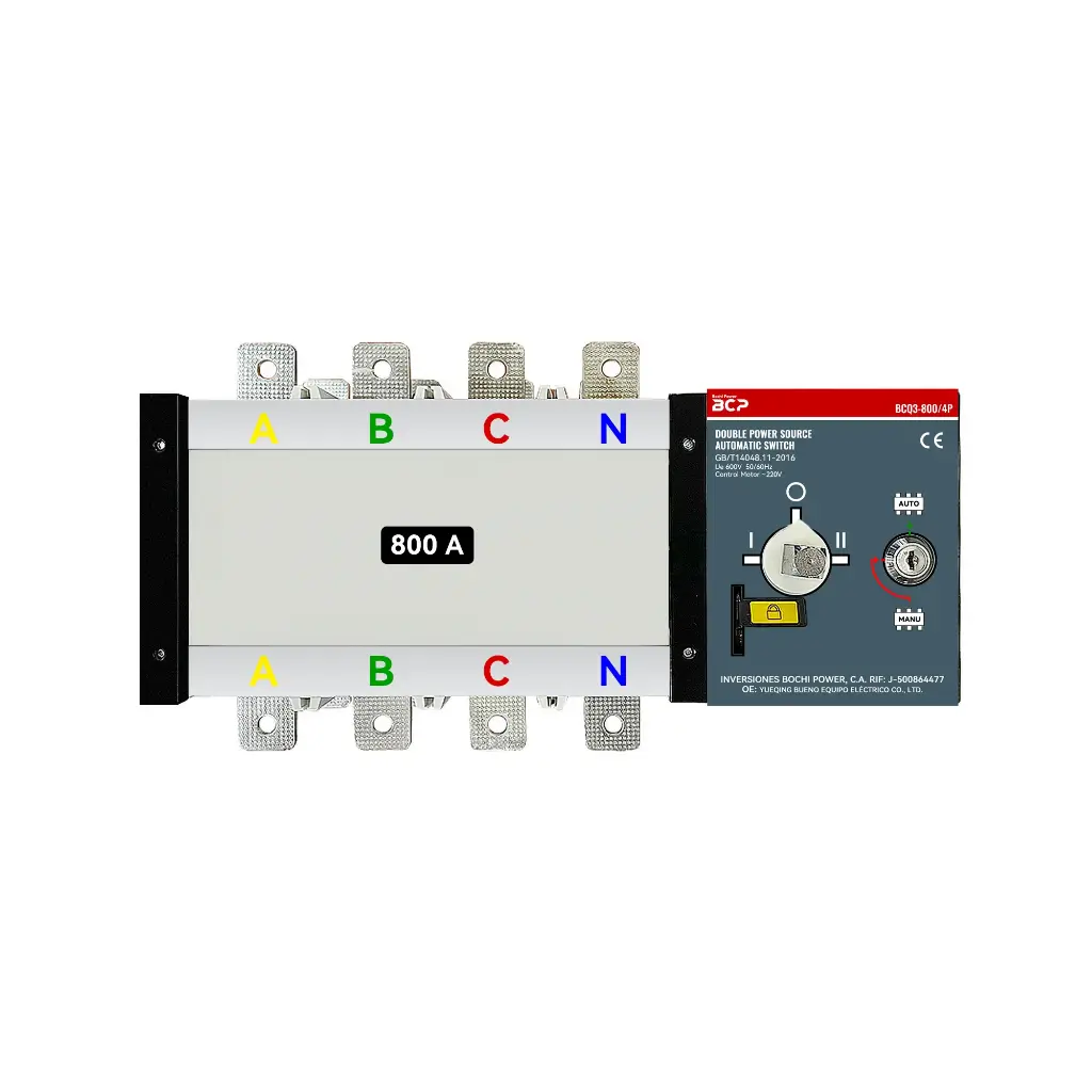 Automático de Fonte Dupla ATS BCQ3-1000/800A 220V/4P